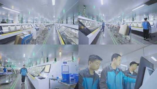 工厂内部的工业机械生产流水线高清在线视频素材下载