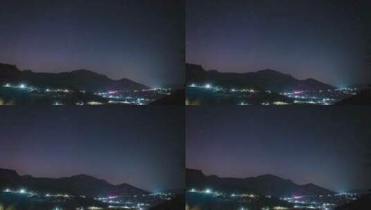 青岛崂山区青山渔村的星空夜景高清在线视频素材下载