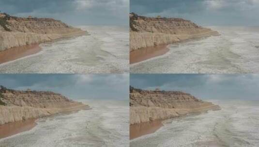 岩石边海浪航拍 高清在线视频素材下载