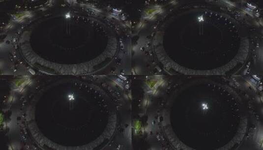 城市夜晚交通圈的景观高清在线视频素材下载