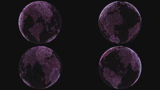 紫色地球全息图高清在线视频素材下载