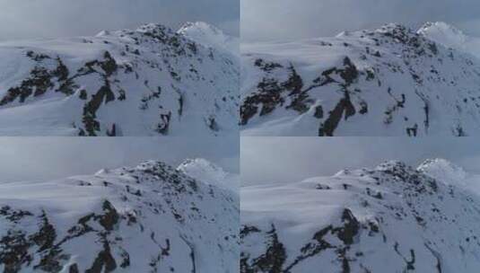 大雪覆盖的山顶高清在线视频素材下载