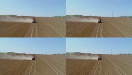 拖拉机在田里耕作高清在线视频素材下载