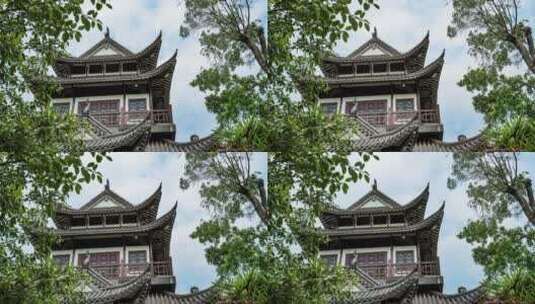 南宁五象湖公园古戏台高清在线视频素材下载