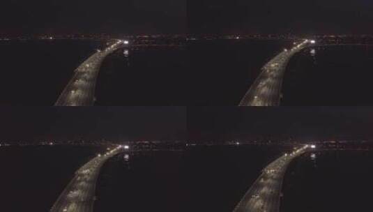 夜间公路交通航拍高清在线视频素材下载