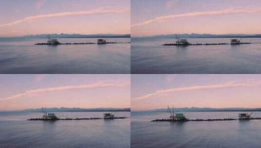 无人机拍摄美丽的海洋日落高清在线视频素材下载