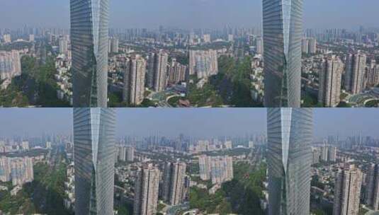 深圳南山华侨城大厦侧面前进右环绕高清在线视频素材下载