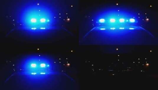 警车车灯闪烁高清在线视频素材下载