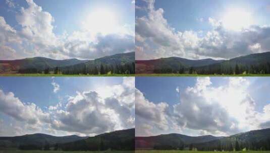 云彩在松林上空飞舞高清在线视频素材下载