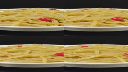 炒土豆丝菜品美食4k旋转展示高清在线视频素材下载