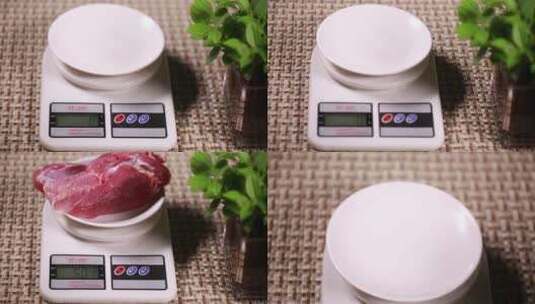 【镜头合集】厨房秤计算营养配餐高清在线视频素材下载