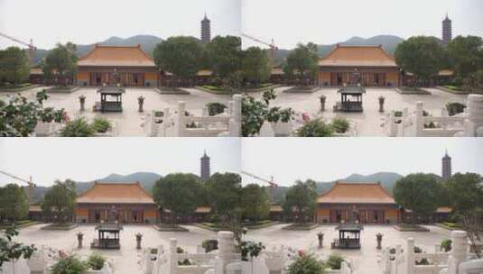 浙江普陀山宝陀禅寺建筑4K实拍视频高清在线视频素材下载