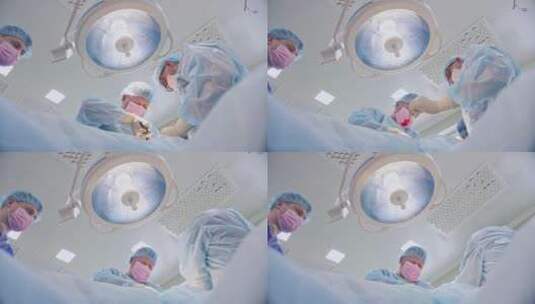 国外医生做手术、戴口罩高清在线视频素材下载
