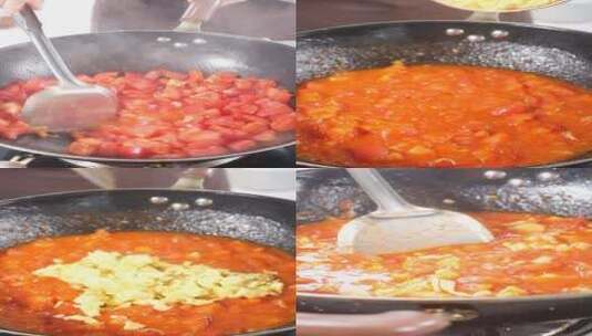 西红柿炒鸡蛋高清在线视频素材下载