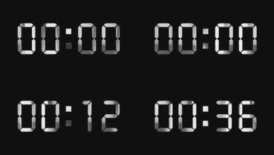 银白色液晶数字顺数1小时高清在线视频素材下载