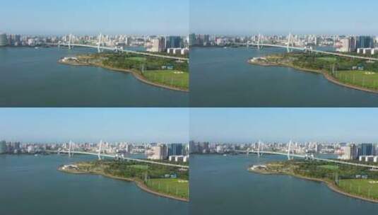 4K航拍海南省海口市世纪大桥高清在线视频素材下载