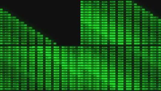 绿色赛博朋克背景信号光线闪动光线方块高清在线视频素材下载