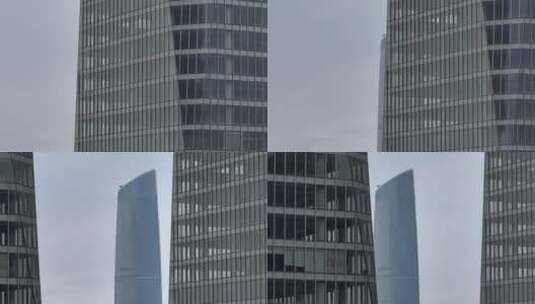 武汉中心大厦，长焦平视横移镜头高清在线视频素材下载