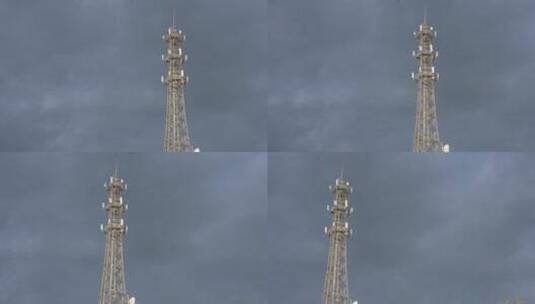 通讯塔电塔信号塔与蓝天高清在线视频素材下载