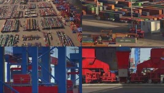 货柜码头 国际贸易高清在线视频素材下载