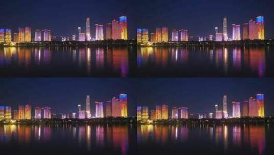 湖南长沙夜景灯光实拍高清在线视频素材下载