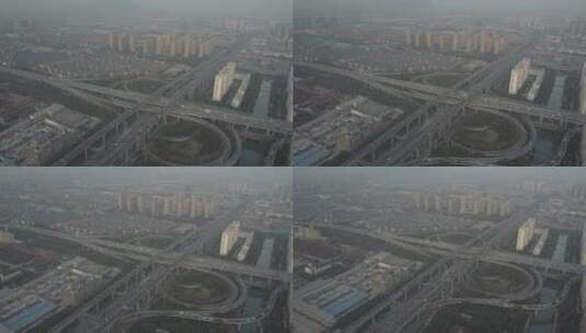 高架桥 航拍 杭州 上塘高架 5高清在线视频素材下载