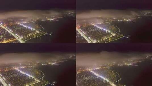 夜景延时摄影 四线城市 诸城 潍河 南湖高清在线视频素材下载