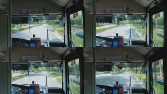 行驶中的公共汽车高清在线视频素材下载