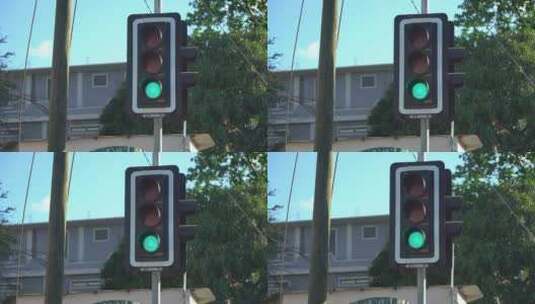 国外街口的红绿灯高清在线视频素材下载