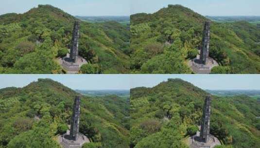 航拍上海历史遗迹天马山佛塔高清在线视频素材下载