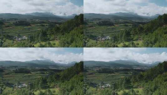 云南山区延时视频绿草如茵山顶云层变化高清在线视频素材下载