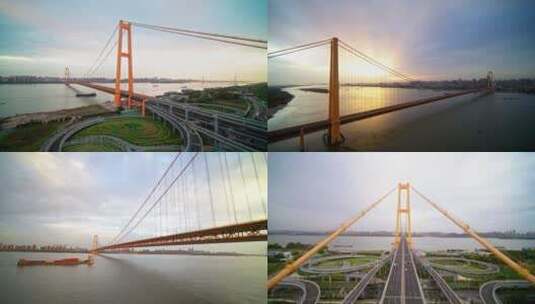 杨泗港长江大桥实拍4k高清在线视频素材下载