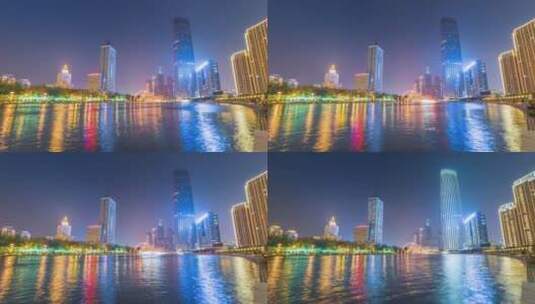 天津海河夜色延时高清在线视频素材下载