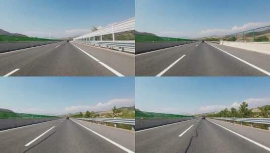 第一视角行驶在高速公路上高清在线视频素材下载