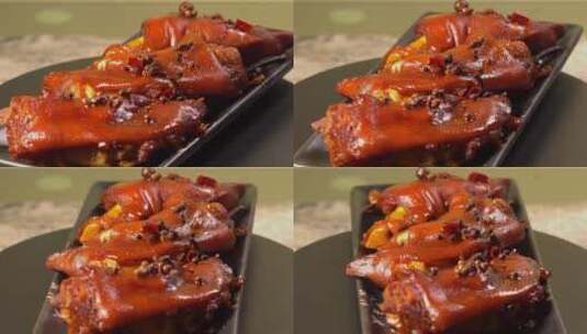 卤味猪蹄猪腿美食高清在线视频素材下载