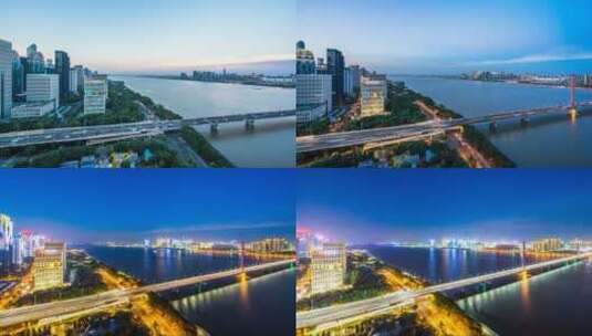 杭州城市的延时风景高清在线视频素材下载