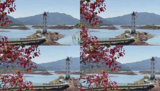 杭州千岛湖灯塔地标   4k高清在线视频素材下载