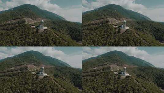 山上气象站鸟瞰图高清在线视频素材下载