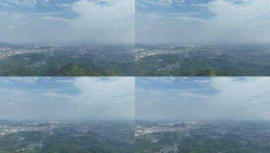 黄石市大景航拍城市远景山顶眺望远方城市高清在线视频素材下载