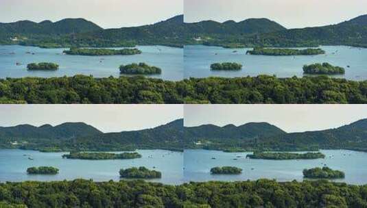 夏季杭州西湖高视角全景延时高清在线视频素材下载