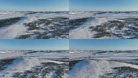 冬季岭上雪野风光高清在线视频素材下载