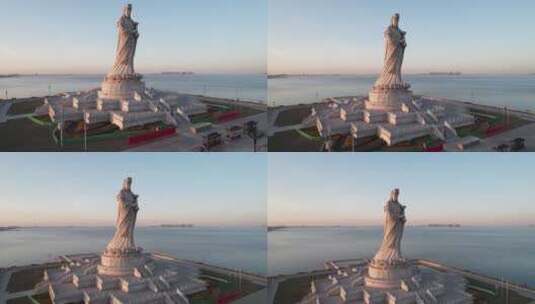 天津妈祖文化园妈祖雕像高清在线视频素材下载