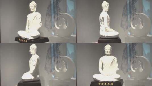 陶瓷雕塑制作工艺烧制佛像文化释迦摩尼瓷器高清在线视频素材下载