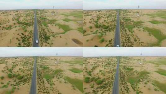 内蒙古沙漠公路高清在线视频素材下载