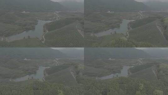 【D-Log 】杭州光明水库航拍高清在线视频素材下载