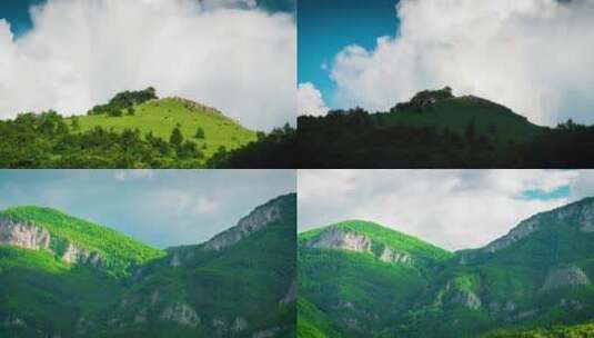 山峰森林光影延时夏季山谷唯美高清在线视频素材下载