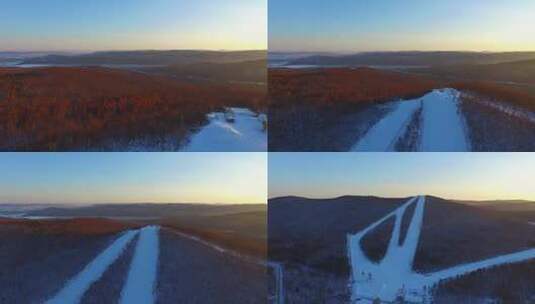 映山红滑雪场高清在线视频素材下载
