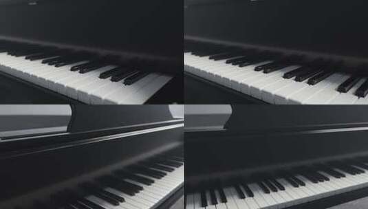 黑白艺术优雅概念钢琴特写高清在线视频素材下载