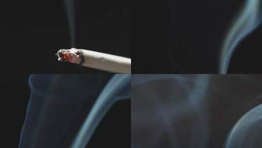 香烟燃烧烟雾飘动高清在线视频素材下载