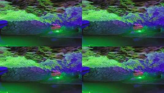 郴州万华岩溶洞地下河风光彩色钟乳石竖屏2高清在线视频素材下载